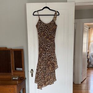 Vintage Leopard Print Midi Dress